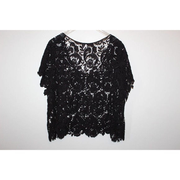 Torrid Floral Sheer Crochet Lace Crop Top Black Women's Plus Size 3 3X H14709 - Picture 6 of 6